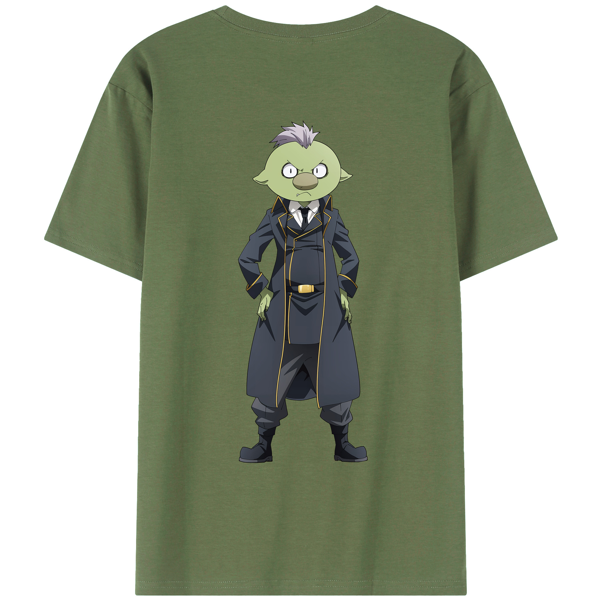 （画像用） 転スラ Regarding Reincarnated to Slime 綿100％ メンズ半袖Tシャツ（バックプリント） 通気性